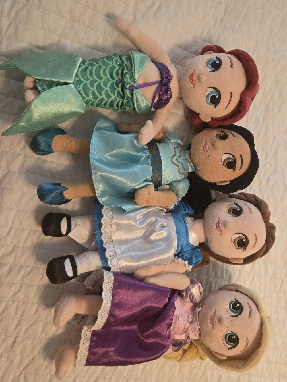 Disney Princess Animator Series Plush Dolls Ariel Jasmine Belle Rapunzel Bundle